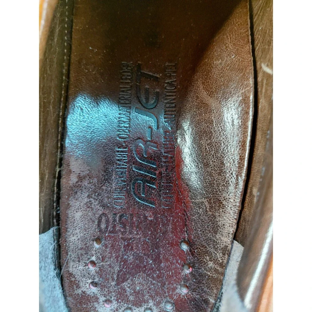 Mephisto Air Jet Leather Brown Slip On Loafers Comfort Walking Shoes Mens‎ US 10